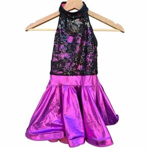 Weissman Children’s Sequin Lace Halter Dress Dance Costume. Style: 9933
